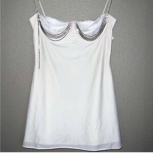 House of CB GRACE IVORY CRYSTALLISED MINI DRESS